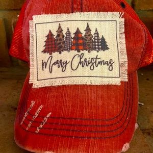 Red Christmas Ponytail hat